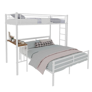 Bunk Bed With Built In Desk & Guardrail Frame