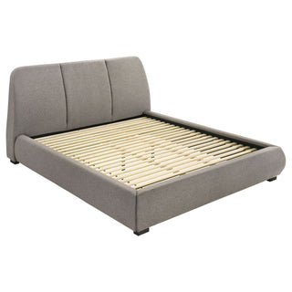 Modern Upholstered Platform Bed With Tufted Headboard
