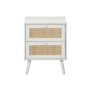 Accent Table & Storage Drawers - White