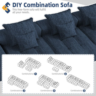 Modern Oversized Diy Combination Modular Sectional Sofa & Pillows