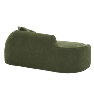 Compression Curved Chaise Longue Chair Indoor Loveseat Sofa Bed With Deep Seat And Pillow - Green
