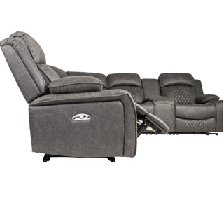 Power Motion Reclining Sectional Set With Console