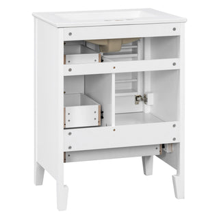 Modern Bathroom Vanity With Sink, Freestanding Cabinet With Drawers And Shelves