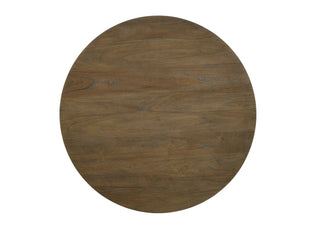 Havanna - 5 Piece Wide Round Dining Table With Off White Chairs (Set of 5) - Vintage Walnut