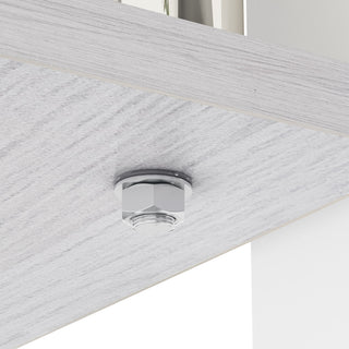 Modern Rectangular Coffee Table With Tempered Transparent Glass Top And Storage Shelf