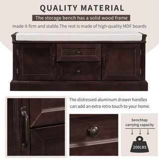 Hearth & Haven Daisy - Storage Bench With 2 Drawers And 2 Cabinets