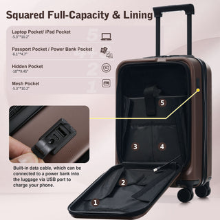 Hardside Luggage Set 5 Piece With Front Opening