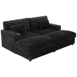 Oversized Double Chaise Lounge Sofa Bed With USB Ports And Cup Holders