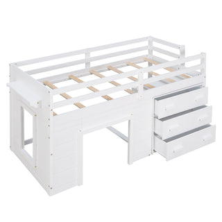 Loft Bed With Cabinet And Shelf