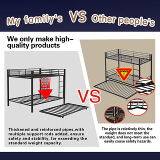 Bunk Bed For Kids, Convertible Frame With Ladders & Guardrail