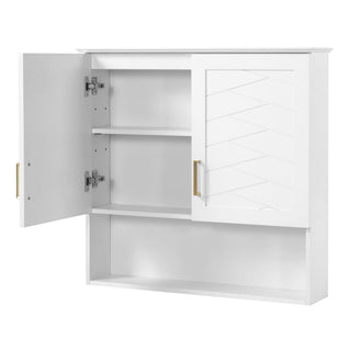 30" Bathroom Cabinet With Adjustable Shelf, Wall Mounted Medicine Cabinet - White