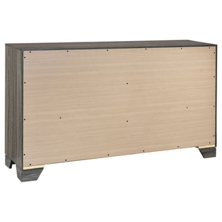 Funston - 4 Piece Queen Bedroom Set With Upholstered Headboard - Oak
