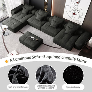 Modern Oversized Diy Combination Modular Sectional Sofa With Pillows