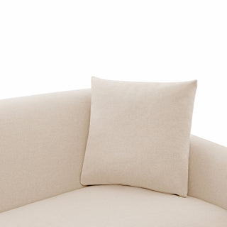 3 Seater Sofa With Wrap Around Armrests And Throw Pillows, For Living Room - Oatmeal