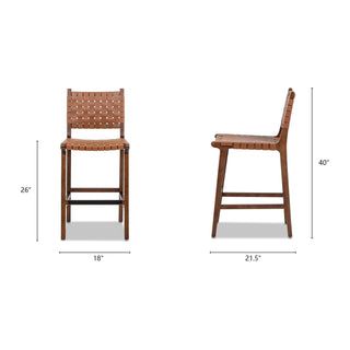 Andre - Counter Stool With Back - Pecan Brown
