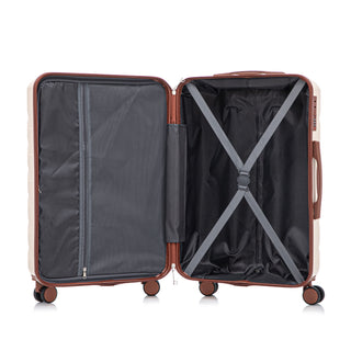 Hard Shell Luggage With Scratch Resistant Surface, 4 Wheels, Combination Lock & Side Hooks