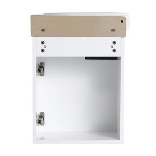 Wall Mounted Bathroom Vanity With Sink And Storage Rack, Soft Close Doors