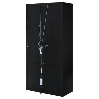 Shayne - 4 Door Display Cabinet With LED Lighting - Black