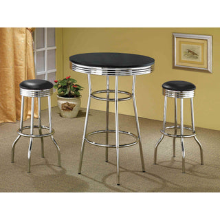 Round Bar Table With Retro Design - Black