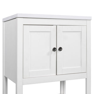 Modern Bathroom Vanity With Sink And Open Shelf