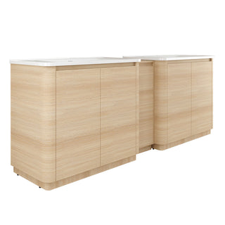 Soft Close Door Freestanding Bathroom Vanity With Sink, 1 Small Storage Cabinet