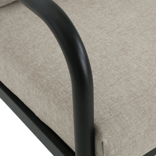 Leora - Modern Minimalist Round Tube Sofa Chair With Cushions - Beige / Black