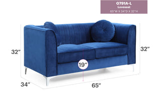 Glam Styled Micro Suede Loveseat