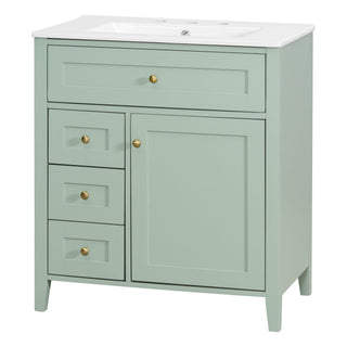 Modern Bathroom Vanity With Sink, 3 Drawers And Adjustable Shelf