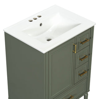 Modern Bathroom Vanity With Sink, Soft Close Doors, 3 Drawers