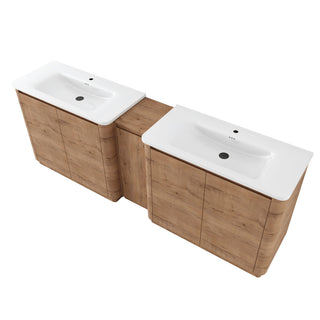 Soft Close Door Freestanding Bathroom Vanity With Sink, 1 Small Storage Cabinet