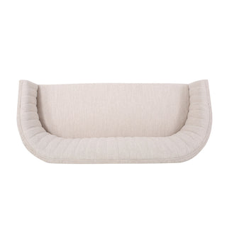 Mid Century Modern Loveseat With Channel Stitched Backrest