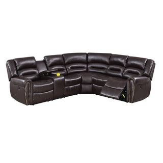 Reclining Sectional Sofa With Console