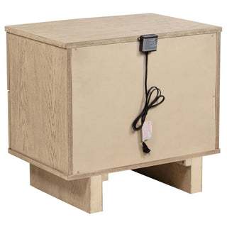 Kimpton - 2 Drawer Nightstand With USB Charging Ports - Beige