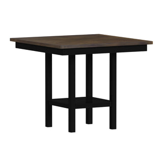 Brooks - 5 Piece Counter Set With Table And 4 Upholstered Seat & Wood Back Chairs - Medium Brown & Black