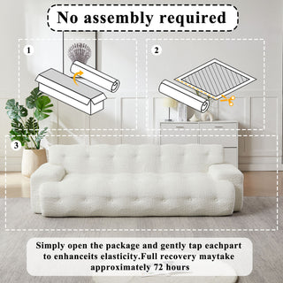 Cloud Series Minimalist Button Tufted Square Arm 3 Seater Sofa
