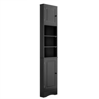 Multi Functional Corner Cabinet With Adjustable Shelves And 2 Doors