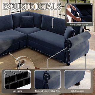 L-Shaped Sofa Couch With Pull-Out Bed
