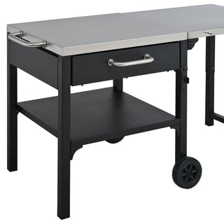 Foldable Outdoor Kitchen Cart With Storage For Patio