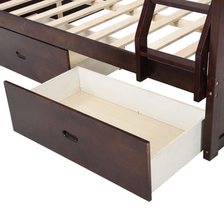 Bunk Bed With Ladder, And Safety Guard Rails