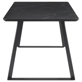 Smith - Rectangular Top Dining Table With 3 Drawers - Black