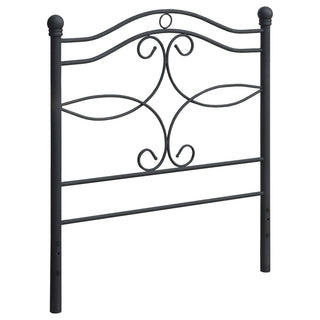 Twin Headboard With Scrollwork Design - Black