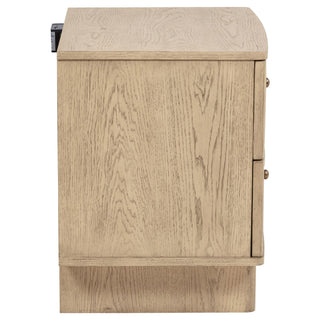 Kimpton - 2 Drawer Nightstand With USB Charging Ports - Beige