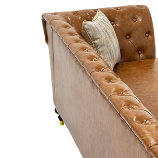Chesterfield Sofa, 3 Seat Couch With Deep Button Tufted Back, Rolled Arms