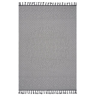 Guros - 6' X 9' Medallion Indoor / Outdoor Area Rug - White