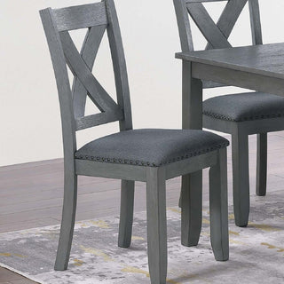 7 Piece Dining Room Furniture, Table And 6 Chairs Set - Gray