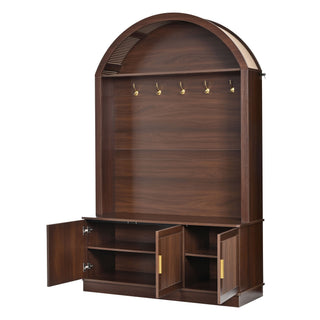 Arched Top Hall Tree With 5 Hooks