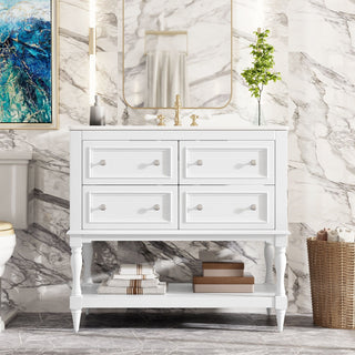 Bathroom Vanity Cabinet With Undermount Sink, 4 Drawer Set
