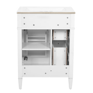 Bathroom Vanity With Top Sink, Storage Cabinet With 2 Drawers And Tip-Out Drawer