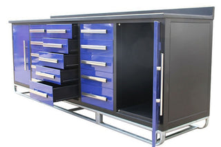 Storage Cabinet With Work Bench (15 Drawers And 2 Cabinets)
