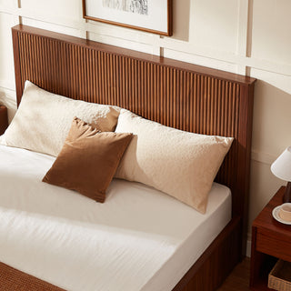Wave Pattern Headboard Platform Bed Frame